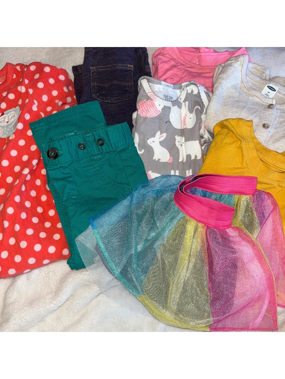 Toddler Girl 18 mo - 2T Clothing Lot Bodysuits Shirts Pants PJs